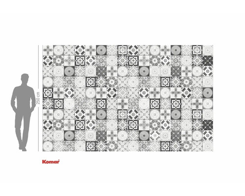 Fototapete mit Fliesenmuster und einer Höhe von 250 Zentimetern