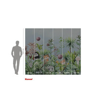 Papier peint photo Komar avec motif de jungle, indications de taille et une silhouette