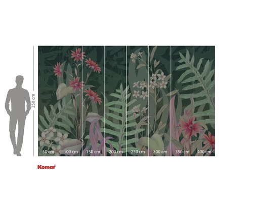 Papier peint photo avec motifs végétaux et indications de taille