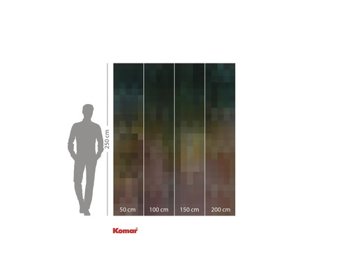 Papier peint photo avec motif de pixels et indication de la taille