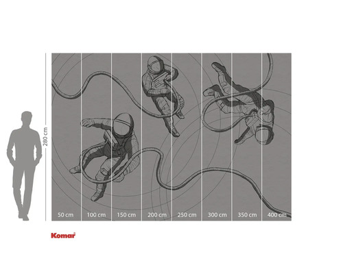 Illustration einer Fototapete mit Astronauten im Weltraum
