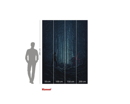 Fototapete mit Star Wars Motiv, Szene im Wald, 280 cm hoch