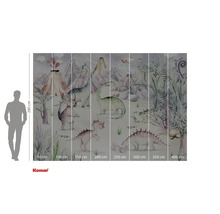 Fototapete mit Dinosaurier-Motiv und Vulkanlandschaft