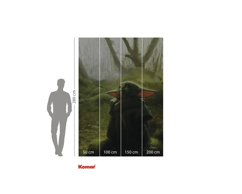 Fototapete mit Star Wars Baby Yoda Motiv und Größenangaben