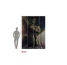 Komar Fototapete Star Wars The Mandalorian und Baby Yoda, 280 cm hoch, zeigt eine Szene aus der Serie.