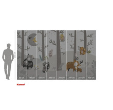 Fototapete mit Waldtieren und Bäumen im Kinderzimmer