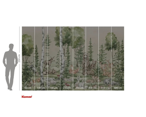 Komar Fototapete mit Waldtieren und Bäumen