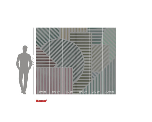 Komar Fototapete mit geometrischem Muster und Maßangaben