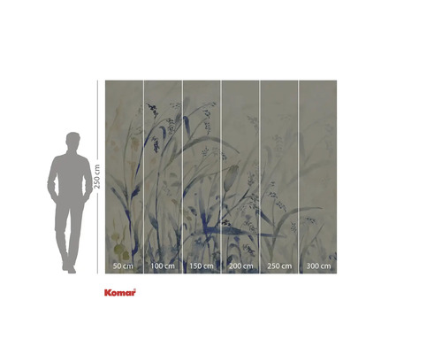 Papier peint photo avec motif végétal et indications de taille