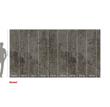 Papier peint photo avec motif de forêt et illustration de chevaux