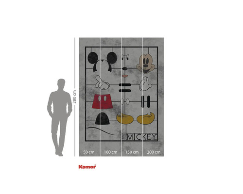 Papier peint photo Komar Mickey Mouse mesurant 280 sur 200 centimètres