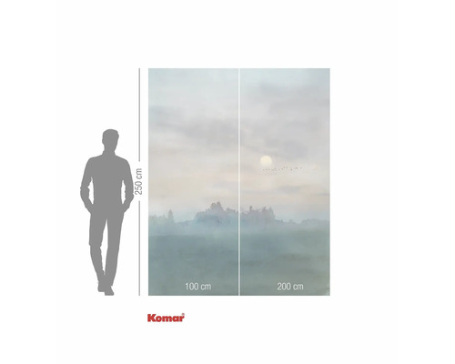 Papier peint photo Komar avec motif de paysage et indications de taille