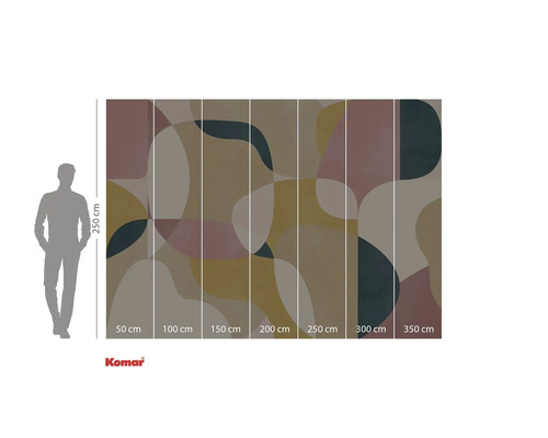 Papier peint photo avec motif de cercles abstraits et indications de taille