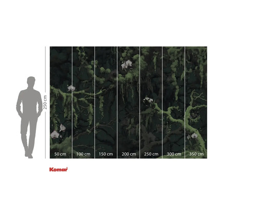 Papier peint photo Komar avec orchidées et mousse, indications de taille