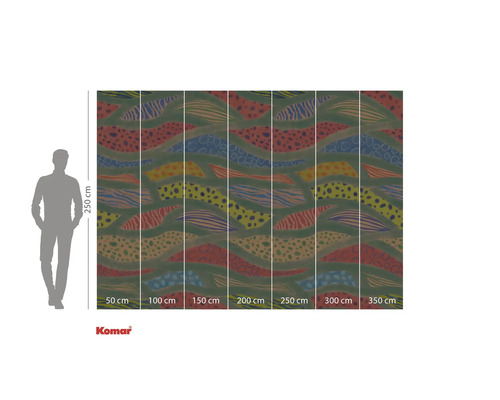 Papier peint photo avec motif graphique et indications de taille