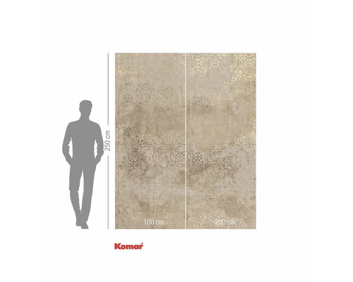 Komar Fototapete mit geometrischem Muster und Größenangaben