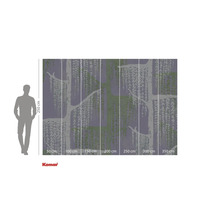 Papier peint photo avec motif d'arbre et de feuilles et indications de taille