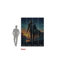 Vierteilige Fototapete mit Mandalorianer Motiv und Größenangaben