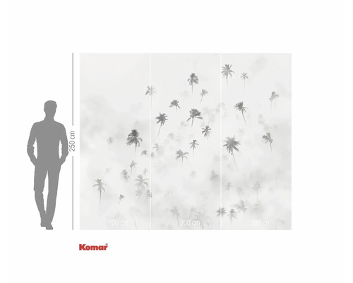 Papier peint photo avec motif de palmiers, dimensions 250 x 300 cm