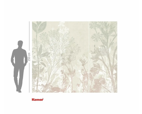 Papier peint photo Komar avec motifs végétaux, 250 cm de haut