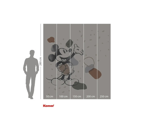 Fototapete mit Mickey Maus Motiv und Größenangaben