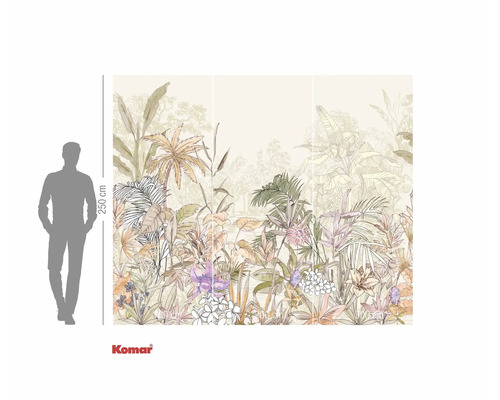 Papier peint photo Komar avec motifs de jungle et différentes plantes