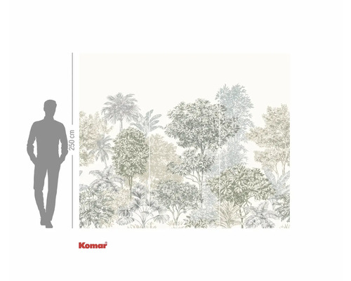 Papier peint photo Komar avec motif d'arbre de la jungle et hauteur de 250 cm