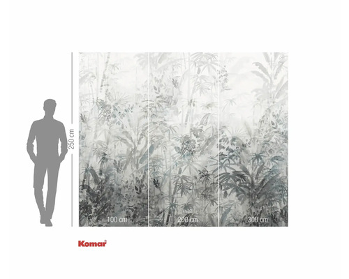 Papier peint photo avec motif de jungle et indications de taille