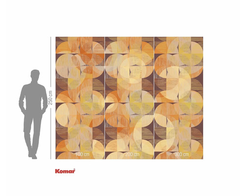 Papier peint photo Komar avec motif géométrique en marron, jaune et orange