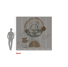 Komar Fototapete mit Winnie Puh und abstrakten Formen, 280 cm hoch