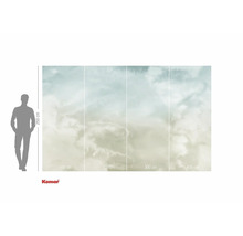 Papier peint photo avec motif de nuages et indications de taille