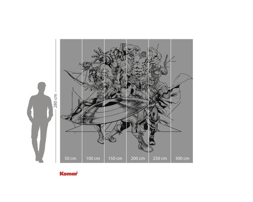 Papier peint mural Komar Avengers mesurant 280 sur 300 centimètres