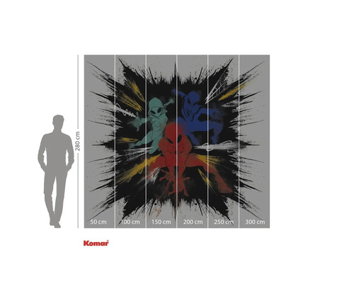 Fototapete mit Spider-Man-Motiv und Größenangaben