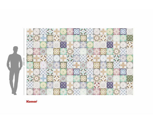 Papier peint photo avec motif de carreaux et hauteur de 250 cm