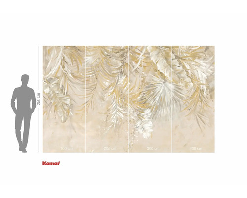 Papier peint photo Komar avec motif de feuilles, 400 cm de large et 250 cm de haut