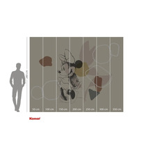 Fototapete mit Minnie Maus und abstrakten Formen, Größe 350 mal 280 Zentimeter