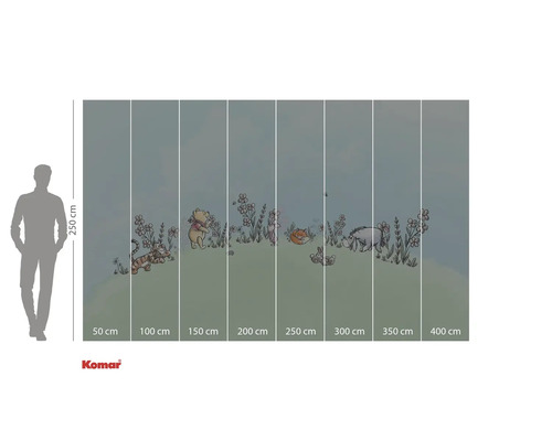 Komar Winnie Puuh Fototapete mit Waldtiermotiven, 250 mal 400 Zentimeter