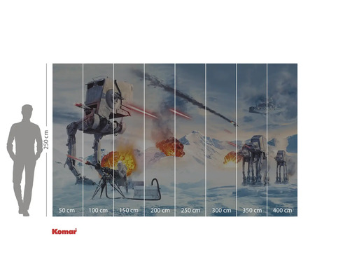 Papier peint photo avec motif Star Wars et indication des dimensions