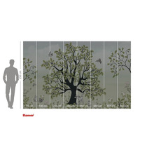 Fototapete mit Baum-, Vogel- und Tiermotiv