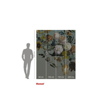 Papier peint photo avec motif floral, composé de quatre parties, pour la décoration murale