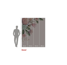 Papier peint photo Komar avec motif floral et indications de taille.