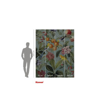 Papier peint photo avec motifs de plantes, de fleurs et d'oiseaux