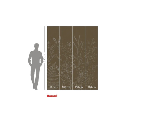 Papier peint photo Komar avec motifs végétaux, 250 cm de haut et 200 cm de large