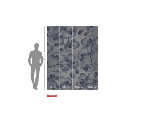 Papier peint photo Komar avec motif d'orchidées, dimensions 250 x 200 cm