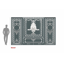 Papier peint photo avec motif d'ornement classique et indication des dimensions