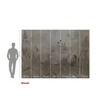 Papier peint photo avec des motifs de plantes et d'insectes pour la décoration murale