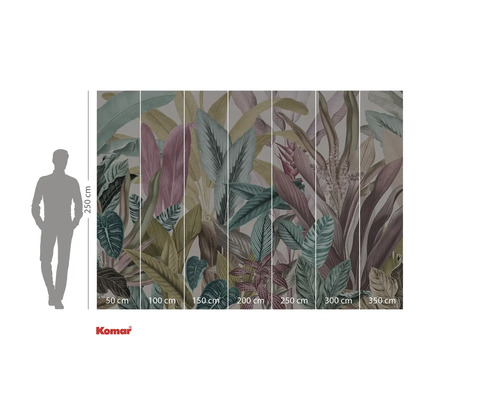 Fototapete mit Pflanzenmotiv und Größenangaben