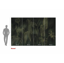 Papier peint photo avec motif floral et indications de taille