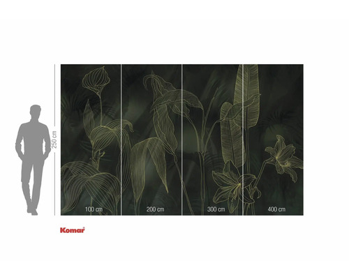 Papier peint photo avec motif floral et indications de taille