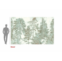 Papier peint photo avec motif de forêt et indications de taille